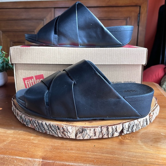 Fitflop Slides Black size 9 - Picture 2 of 4